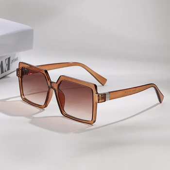 DECI&EI Retro Supradimensionat ochelari de Soare Patrati de Femei de Moda, Jeleu de Culoare Ochelari de Nuante UV400 Trend Bărbați Ochelari de Soare