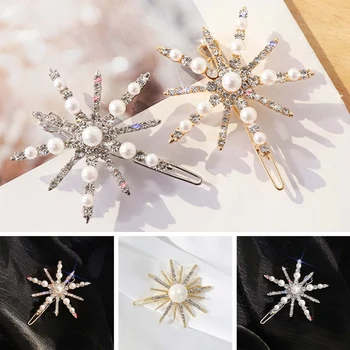 Nou Lux Stralucitoare Perle De Cristal Fulg De Nea Agrafe De Par Pentru Femei Elegante Bentita Agrafe Agrafe De Par Moda Accesorii De Par
