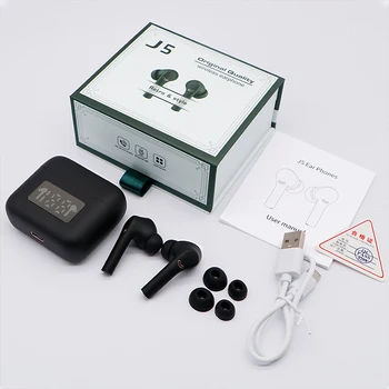 J5 ANC Căști fără Fir, Căști Bluetooth setul cu Cască cu Microfon rezistent la apa IPX5 Automată de Anulare a Zgomotului Sport TWS Pavilioane