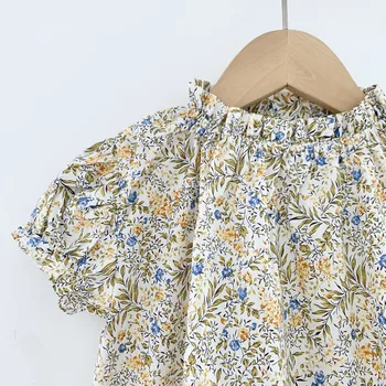 Floral Bluza Fete Flori Vintage Haine de Vară pentru Copii Copilul Haine 2-7Y