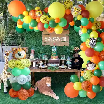 Jungle Safari Tema Petrecere Ghirlanda Baloane Kit Baloane de Animale pentru Băieți Petrecere de Ziua de Decorare pentru Copii Copil de Dus Decoratiuni