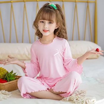 Modal Pijamale de Fete Primăvara Și Vara de Bumbac Subțire Mijlocul Maneca Pantaloni pentru Copii Basm Prințesă Versiunea Pierde Acasă Costum