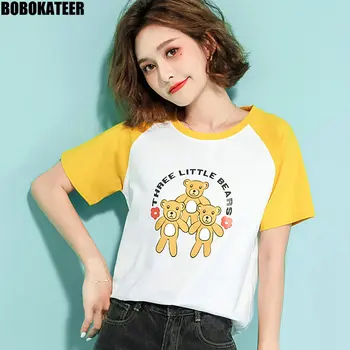 Vara tricou Maneca Scurta Femei Kawaii Haine Vintage din Bumbac Grafice Imprimate Tricou Femeie Topuri Tricou Alb Moda coreeană 2021