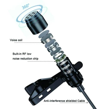 VOXLINK Microfon de 3,5 mm mini 3 in 1 Portable Rever Lavaliera Microfonul Condensator pentru DVD Radio Auto iPad Android Smartphone DSLRCamera
