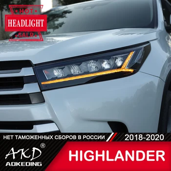 Pentru Auto Toyota Highlander Faruri 2018-2020 DRL Day Running Light LED Bi Xenon Bec Lumini de Ceata Accesorii Auto Kluger Lampă de Cap
