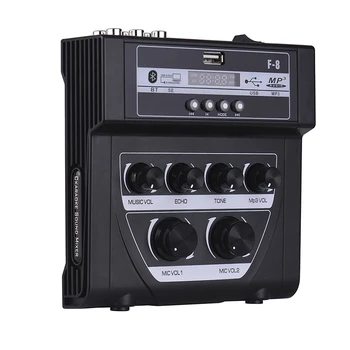 Bluetooth o DJ Mixer Mixer Acasa în aer liber Amplificator de Microfon Mixer Mic cu 2 Microfon