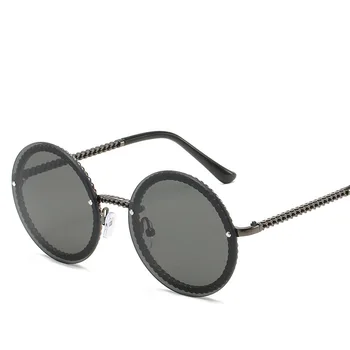 Fierbinte de vânzare în sezon nou stil personalizat din metal lanț fără ramă de ochelari de soare pentru femei la modă ochelari de soare femei de toate-meci UV400 ochelari