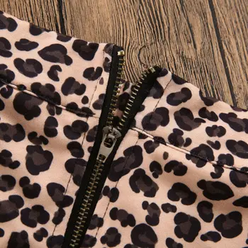 3Pcs Copilul Fetita Haine de Moda Leopard fără Mâneci Cardigan + Maneci Scurte T-shirt + Fermoar pantaloni Scurți Copii Haine de Vară