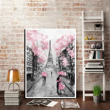 Pe Sub Turnul Eiffel Din Paris Pictură în Ulei Grafic opera de Arta Canvas Poster de Imprimare Cuadros Poza Perete pentru Camera de zi