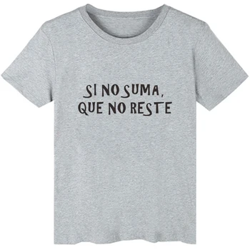 Moda spaniolă expresie tricouri Femei Topuri camiseta mujer Scrisoare de Imprimare cu maneci Scurte T-shirt doamna Neagră, tricou Alb