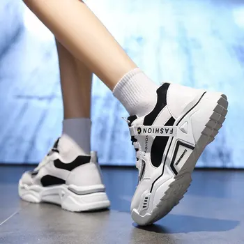 Moda Primavara Reflectorizante Platforma Adidasi Pantofi pentru Femei-coreean Dantelă Sus Indesata Adidași de Culoare Amestecat Femei Vulcaniza Pantofi 2021