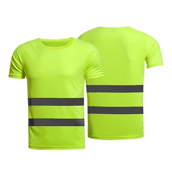 Reflectorizante de Siguranță T-Shirt Fluorescente de înaltă vizibilitate, siguranta la locul de munca tricouri barbati pentru femei de vară respirabil reflectorizante de funcționare t-shirt