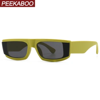 Peekaboo verde negru dreptunghiulară ochelari de soare pentru femei uv400 pătrat ochelari de soare pentru bărbați accesorii de moda de sex feminin cadouri 2021