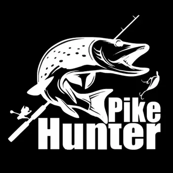 Moda Hunter Pike de Pescuit Pește de Styling Musca Autocolant Auto Automobile Motociclete Accesorii Exterioare de Vinil Decalcomanii,20cm*17.7 cm