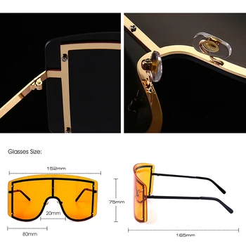 2021 Moda Supradimensionate fără ramă Windproof ochelari de Soare Femei Bărbați Mari Una Bucata Obiectiv Design de Brand Ochelari de Soare Nuante de Rosu UV400