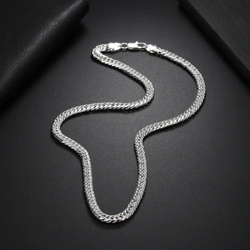Fierbinte bine 6MM geometrie lant de Argint 925 Colier pentru Barbati Femei clasic de Lux Petrecere de Moda Bijuterii cadouri de Vacanță