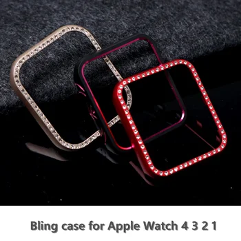 Se acoperă Pentru Apple watch Caz 44mm 40mm iWatch 3 42mm/38mm Diamant bara Protector pentru Apple watch Seria 6 5 4 Accesorii se