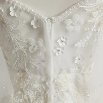 Poze reale Nou rochia de mireasa Sweetheart Dantelă aplicatiile Slim cu fermoar Tren Mireasa nunta rochie de femei vestidos de noiva 2021