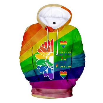 Noul Hot LGBT Logo-ul de Imprimare 3D Hanorace Colorate Curcubeu Pentru persoane Lesbiene, Gay LGBT Pride Hoodie Bărbați Femei de Moda Pulover Pulovere