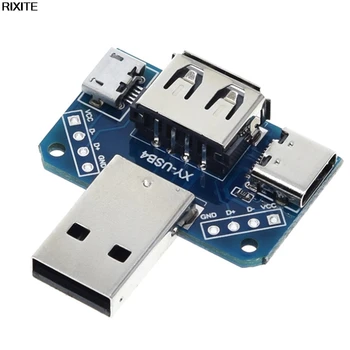 USB Capul Tabloul Masculin Conector de Tip c Micro USB de sex Feminin 2.54-4P testul de transfer bord adaptor USB placa USB4
