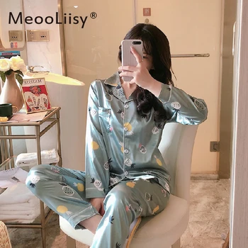 MeooLiisy Noi 2021 Satin De Matase Pijama Set Leopard De Imprimare Doamnelor Pijamale Partid De Moda Sexy Pijamale Femei Lenjerie Homewear