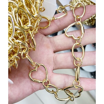 3 Metri Placat cu Aur in Forma de inima lanț colier face mare Punk lanț lanț lung lucrate Manual Moda bijuterii accesorii 51402