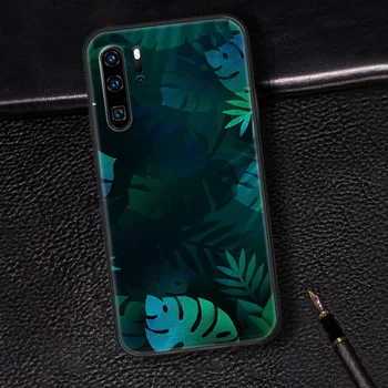 Frunze de Monstera Cazul în care Telefonul Pentru Huawei P Mate 10 20 30 40 Pro Lite Inteligent 2019 2021 negru Funda Moale Înapoi Tendință Prim-Silicon