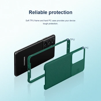 Pentru Samsung S21 Ultra S21 Plus 5G Caz Nillkin Slide Camera Protecție Lentilă Proteja Intimitatea rezistent la Șocuri Cover pentru Galaxy S21 Capa