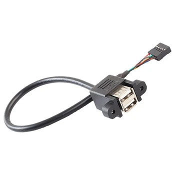 CALD-Cablu prelungitor Dual USB 2.0 la 9 Pin Cablu Convertor pentru Placa de baza de sex Feminin la Masculin Coarda F a M