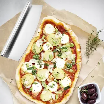 Pizza Roata Cuțit Din Oțel Inoxidabil Jumătate De Lună Pizza Roata De Cuțit De Bicarbonat De Instrumente Pizza Cutter Creative Brânză Tăietor De Pizza