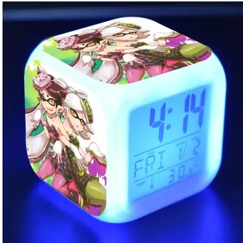 Splatoon Desene animate ceas cu alarmă digital electronic de trezire lumina Ceas Deșteptător Jucarii Copii Condus reloj despertador masă reveil wekker