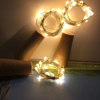 LED lumini Șir 2M 20LED Sârmă de Cupru lumina feerica de Craciun Petrecere de Nunta de Decorare Alimentat de Baterie AG13 Benzi cu led-uri lampă