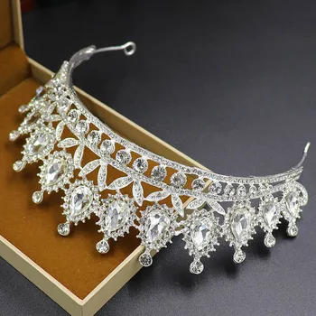 Nunta Mireasa Cristal Coroane Tiara Stras Accesorii Cap de Cristal Diademe Headpieces și Mirese Accesorii de Par