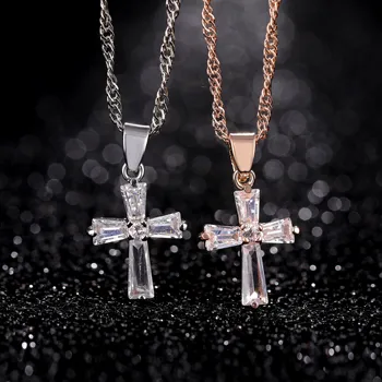 DASI Femei de Moda Cross Pandantive de Cristal Isus Te Iubește Crucea Pandantiv Colier Bijuterii Pentru Barbati / Femei