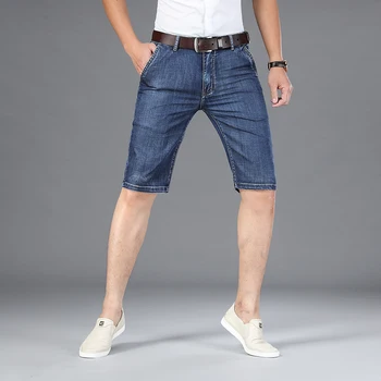 Plus Dimensiune 40 De 42 de Bărbați Blugi pantaloni Scurți de Vară 2021 Barbati Slim Fit Straight 5 Buzunarul de Înaltă Calitate din Bumbac Modal Confortabil Jean Shor