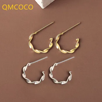 QMCOCO Argint 925 Cercei Geometrice Pentru Farmecul Femeilor la Modă Bijuterii Simple Accesorii de Petrecere Cadouri poftă de mâncare Cercel