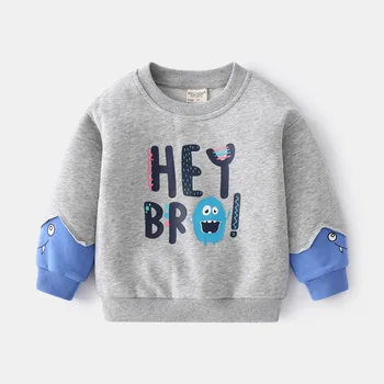 Micul Monstru Băieți Bluze de Primavara Toamna cu Maneci Lungi Bumbac Fete T-shirt Calitate Drăguț Haine pentru Copii