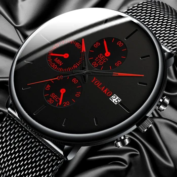 Moda pentru bărbați Ceas din Oțel Inoxidabil Plasă de Centura Calendar Cuarț Ceasuri Sport Business Casual Ceas pentru Omul Ceas Montre Homme