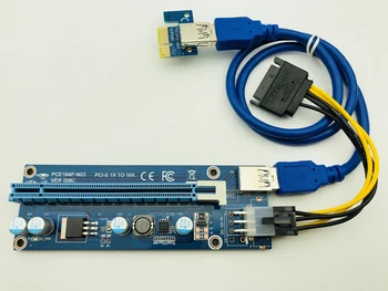008C PC-ul PCIe, PCI-E PCI Express Riser Card 1x la 16x USB 3.0 Cablu de Date SATA pentru 6pini IDE Molex de Alimentare pentru BTC Miner Mașină