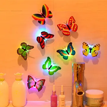 10 Buc Autocolante de Perete Butterfly Lumini cu LED-uri Autocolante de Perete 3D Decorare Casa #20