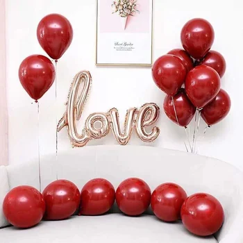 10buc 10 inch rodie roșu latex, baloane nunta romantica decorarea camerei propunere pentru Ziua Îndrăgostiților ruby red balloon