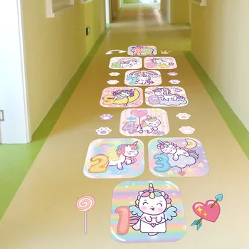 Desene animate Digital Grila de Joc pentru Copii Podea Tapet Autocolant Auto-Adezive Autocolante de Perete Pentru Camera Copii Gradinita Decor Acasă