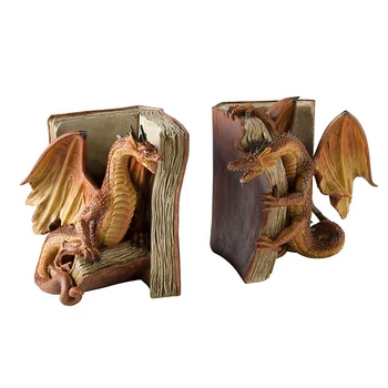 Lupte Dragon Bookends Rășină Decorative Bookend Statui Desktop Ornament De Birou Acasă Decorare Camera Accesorii De Birou