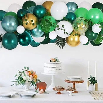 Mare lucru Balon Arc Kit pentru Safari Junglă Petrecere Temă,Verde/Aur Baloane pentru Ziua de naștere/Petrecere DIY Decoratiuni