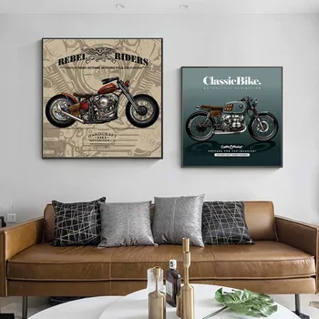 Vintage Poster Clasic Motocicleta Panza Pictura Nordică Wall Art Print Citat De Imagine Pentru Camera De Zi De Pe Perete Decor Acasă