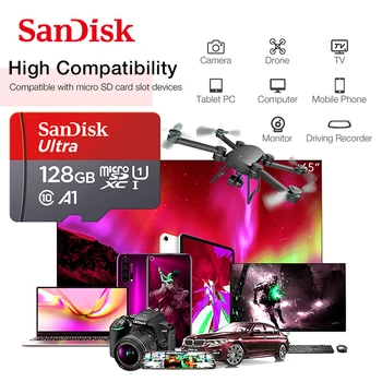 SanDisk A1 Card Micro SD 16GB 32GB 64GB, 128GB, 256GB Ultra TF card de Clasa 10 Card de Memorie Flash Original SanDisk Card pentru Telefon