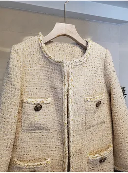 Hot femei de Moda elegant pierde haina de tweed pentru femei jachete de toamna C268